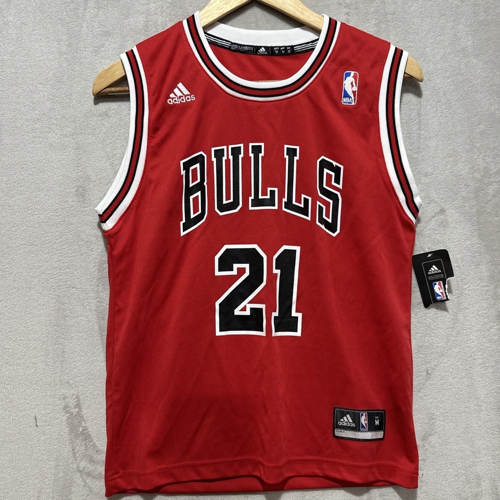 Chicago Bulls Jersey Youth Size M Red NBA Basketball Jimmy Butler 21 Adidas NWT